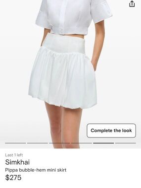 Jonathan Simkhai White Pippa Bubble-Hem Mini Skirt